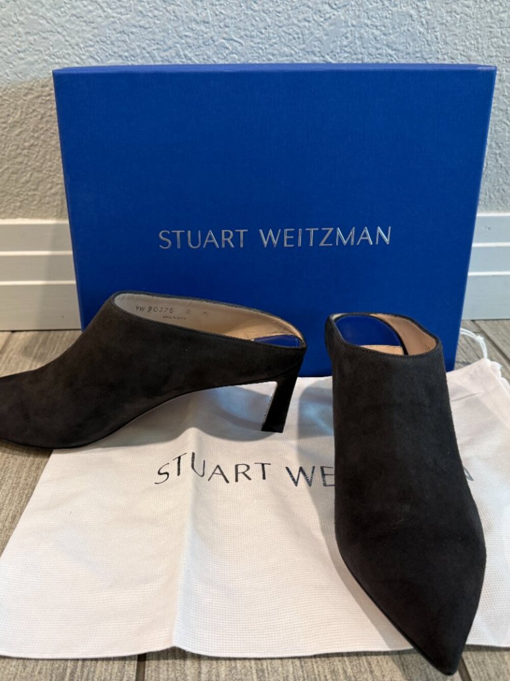 Stuart Weitzman ASPHALT SUEDE Mules SIZE: 8 US - Picture 3 of 6